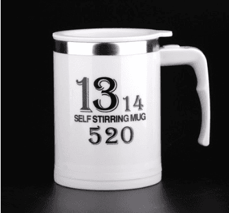 Coffee Self Stirrer Mug With Creative Handle, With Lid