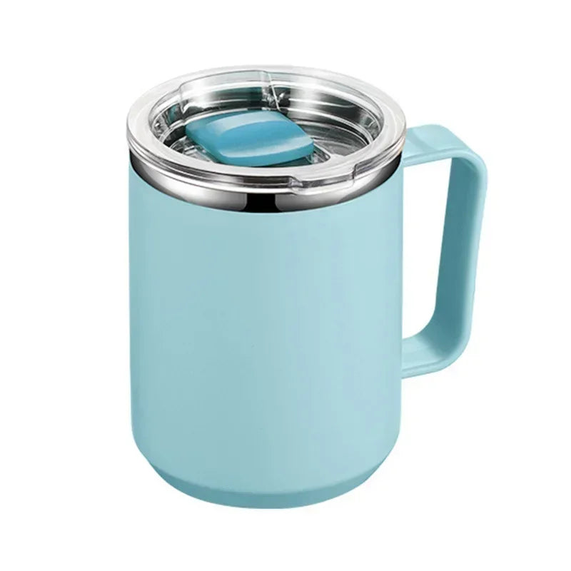 Stainless Steel Insulated Coffee Mug – 450 ml (Double-Wall Vacuum, Handle & Lid)