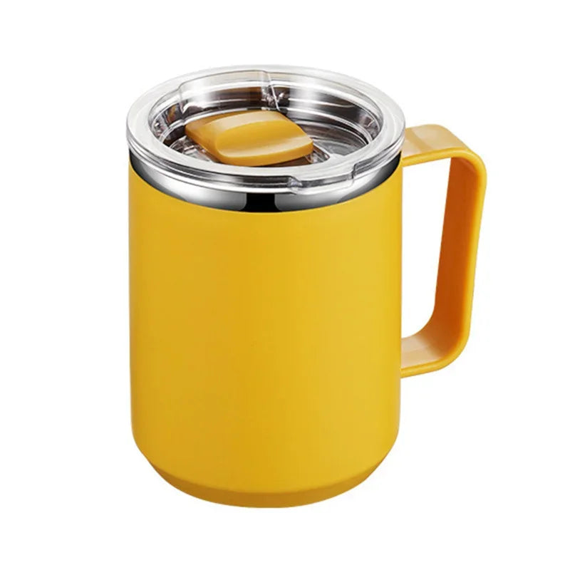 Stainless Steel Insulated Coffee Mug – 450 ml (Double-Wall Vacuum, Handle & Lid)