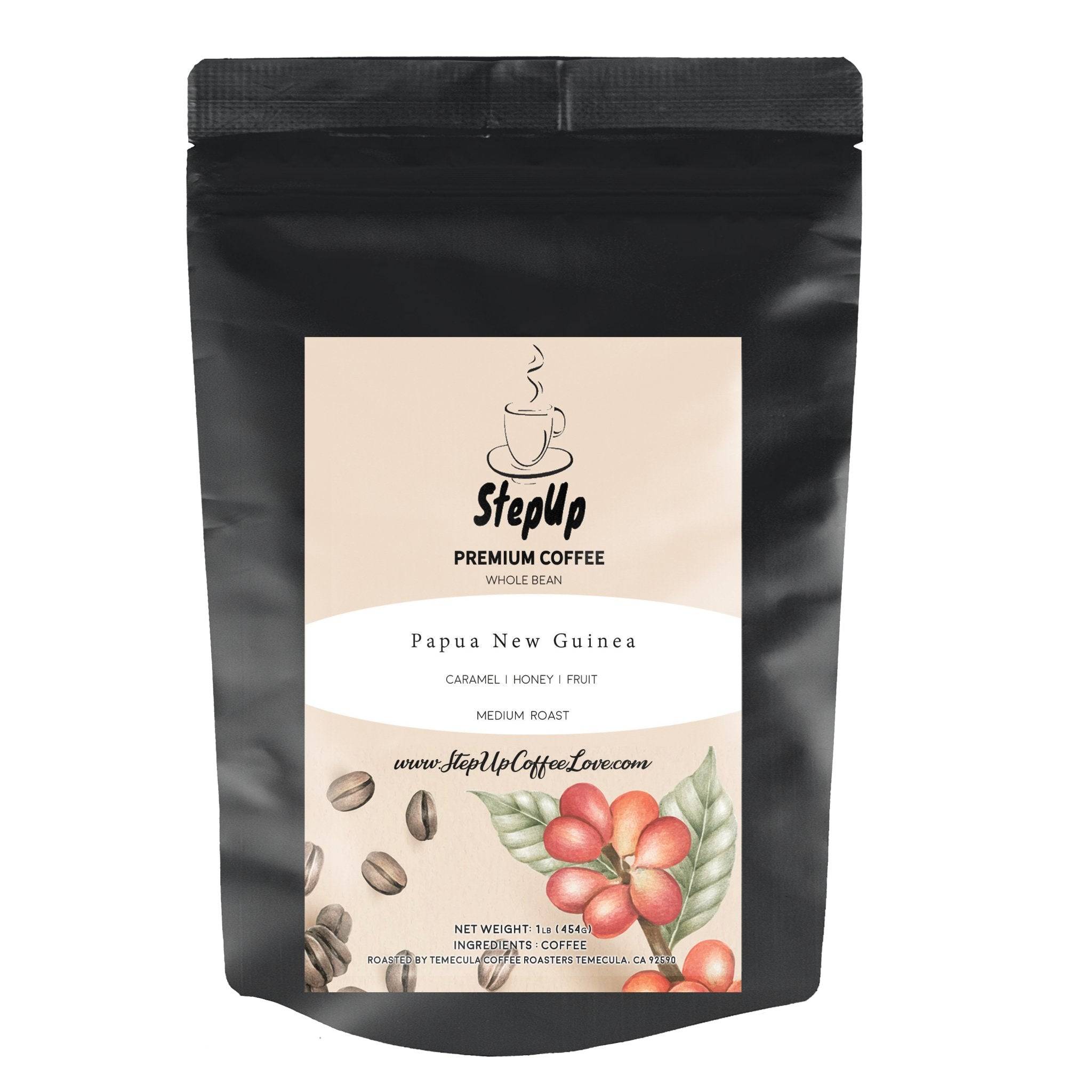 Papua New Guinea, A/X. Medium- Whole Bean, Espresso, Standard 12oz-2 lb.